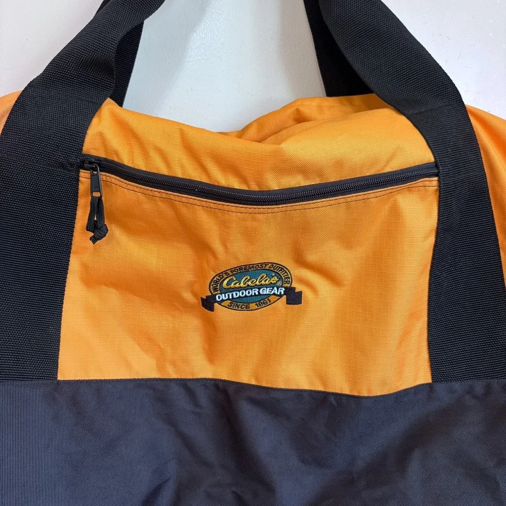 Cabelas Outdoor Duffel Bag Large Yellow Black Travel Gym Lug Campgage Carryall